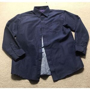 James Morgan Boys Youth‎ Size 16 Blue Long Sleeve Dress Shirt Stretch No Wrinkle